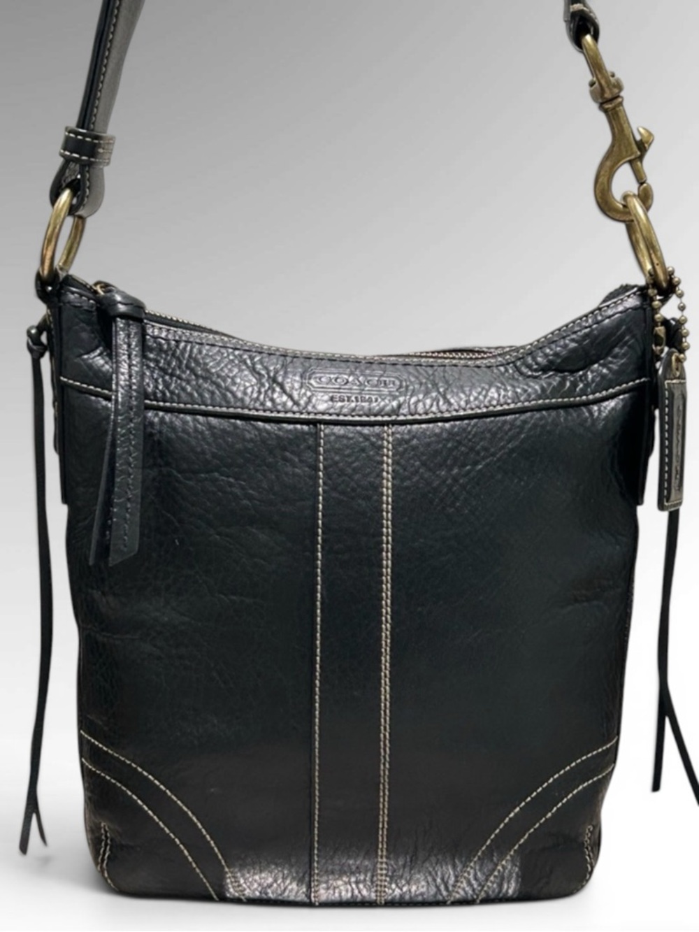 COACH Bleecker Leather Slim Duffle w/Convertible 2 Way Strap